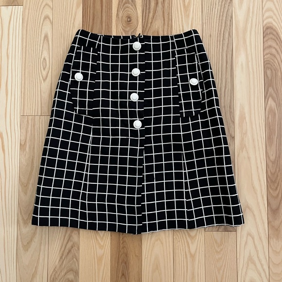 Black & White Check Print Sandra Angelozzi Skirt - Picture 1 of 3